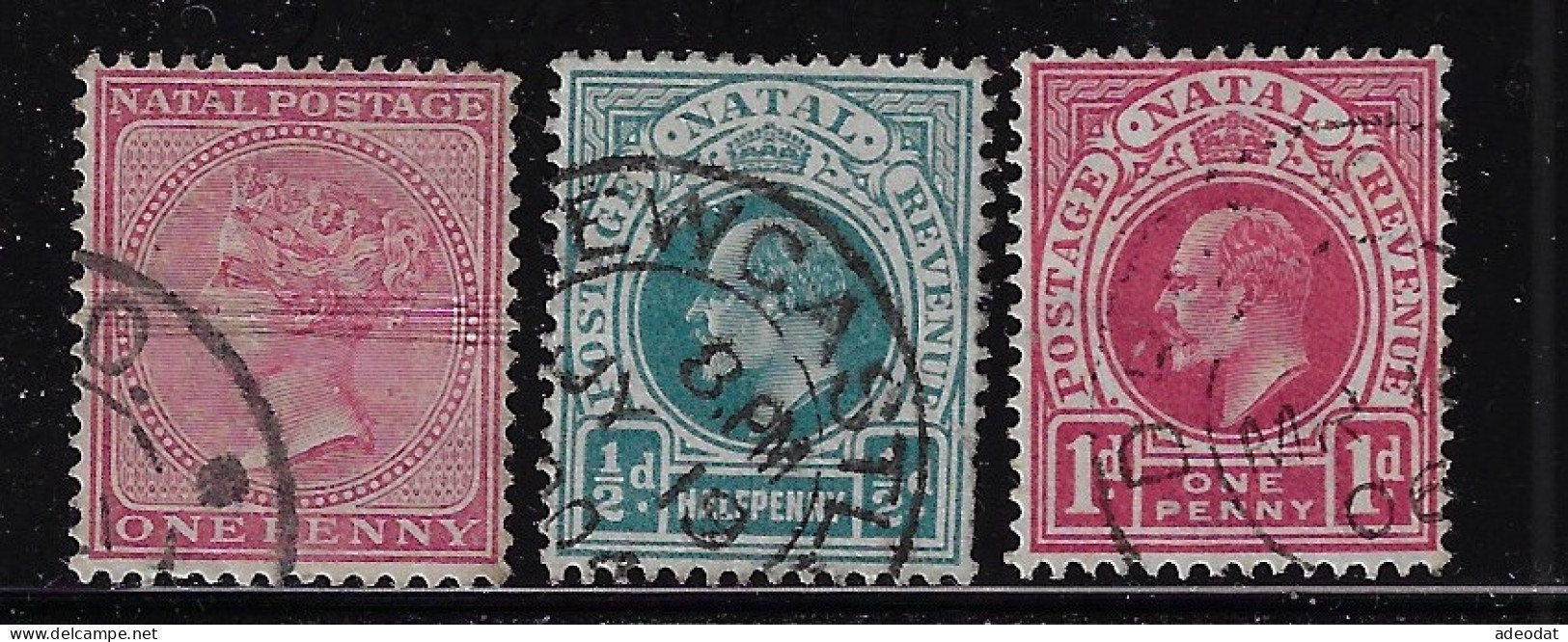 NATAL 1874,1904 QUEEN VICTORIA  SCOTT #51(2),101,102 USED - Natal (1857-1909)