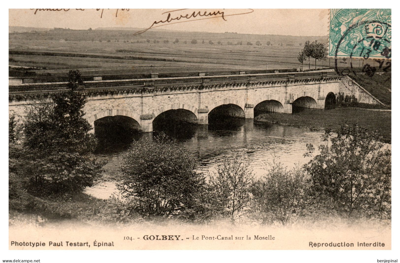 Golbey - Le Pont-Canal Sur La Moselle (éditeur Testart à Epinal) - Golbey