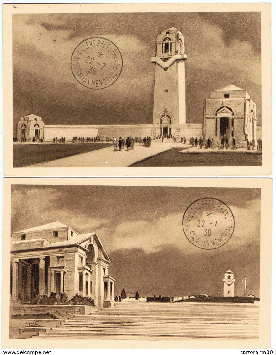 Villers-Bretonneux / Lot 2 Cartes / Inauguration Du Monument Australien / 22 Juillet 1938 - Standard Postcards & Stamped On Demand (before 1995)
