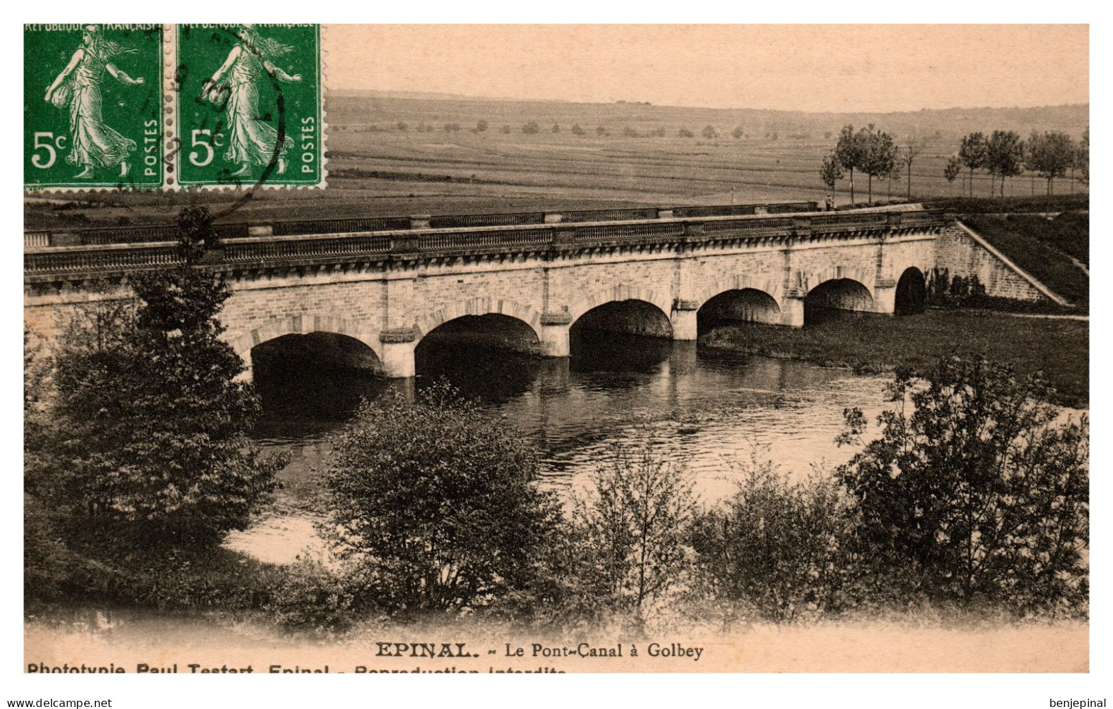 Epinal - Le Pont-Canal à Golbey (éditeur Testart à Epinal) - Golbey