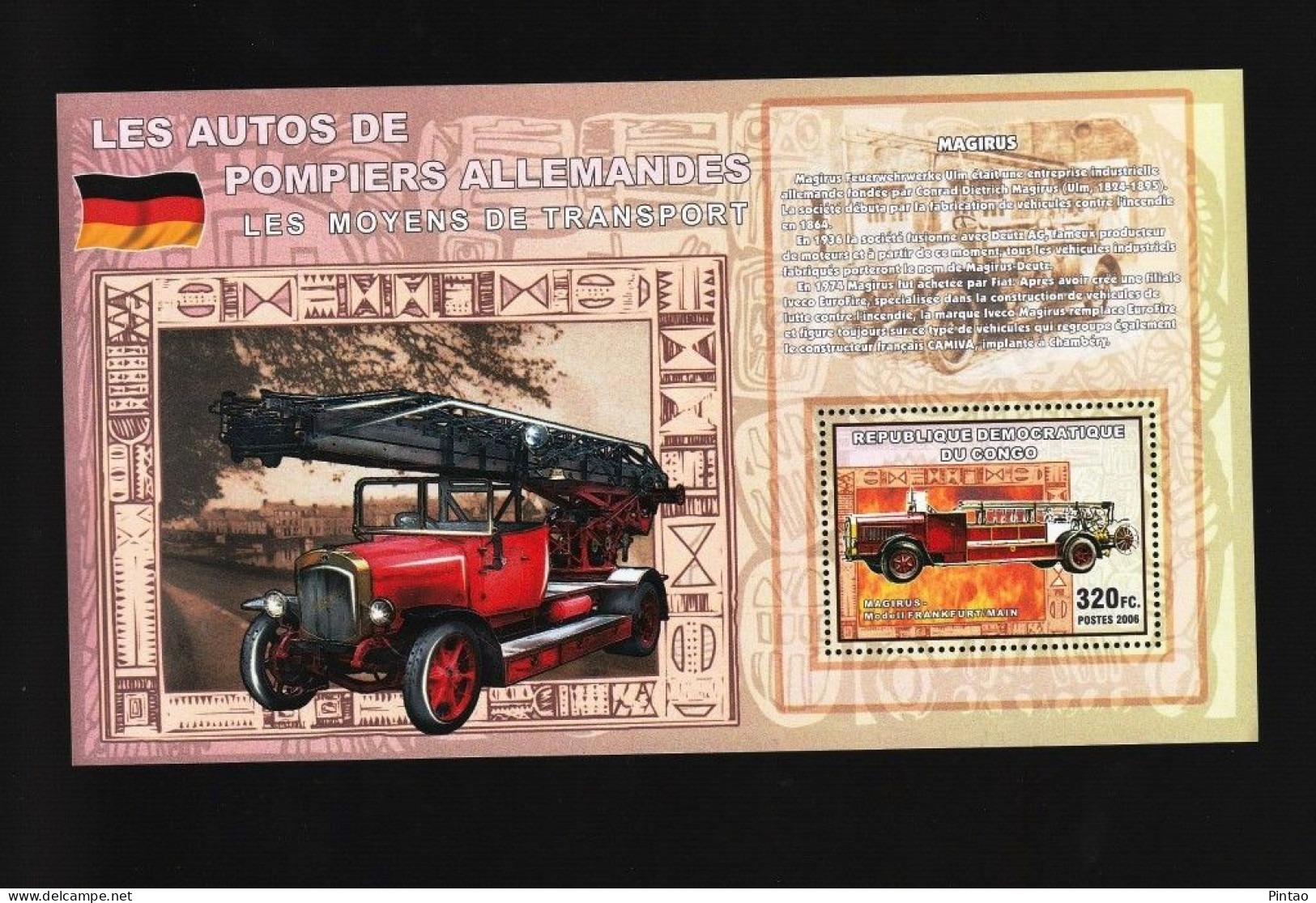 WW14426- CONGO 2006- MNH (BOMBEIROS) - Camions