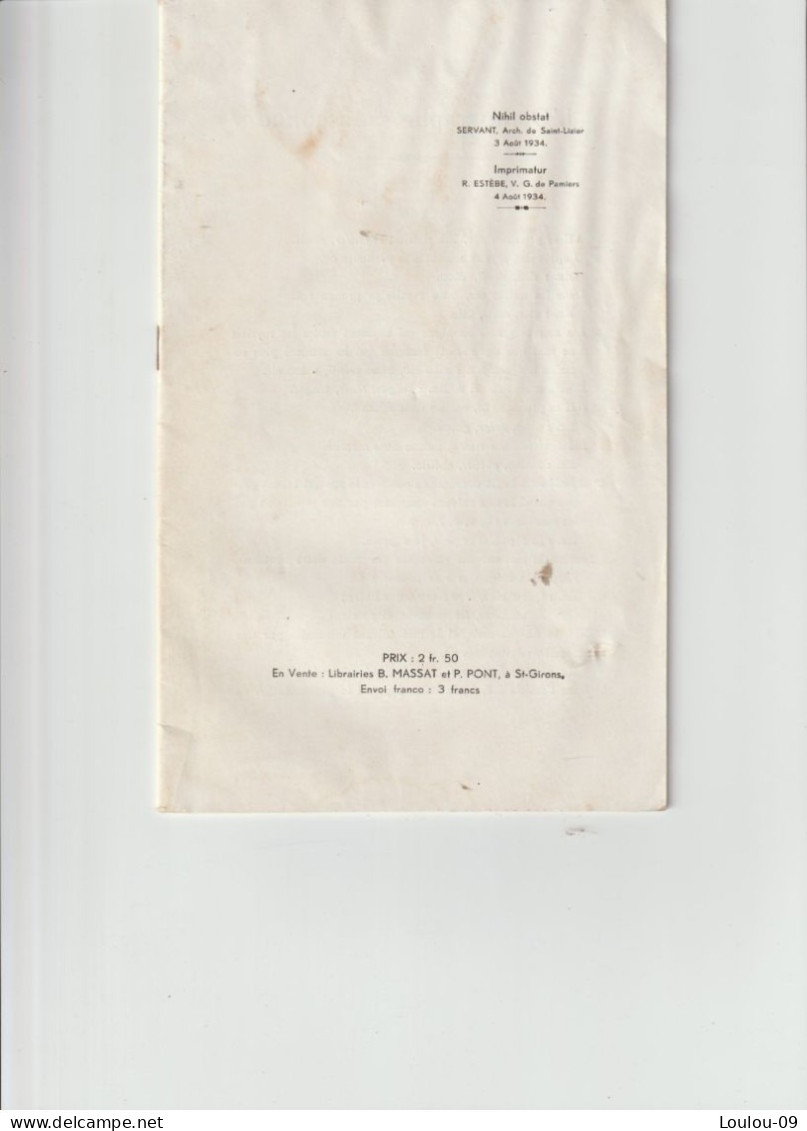 Saint-Girons(09)plaquette De 1934-(16pages,en L'état - Saint Girons