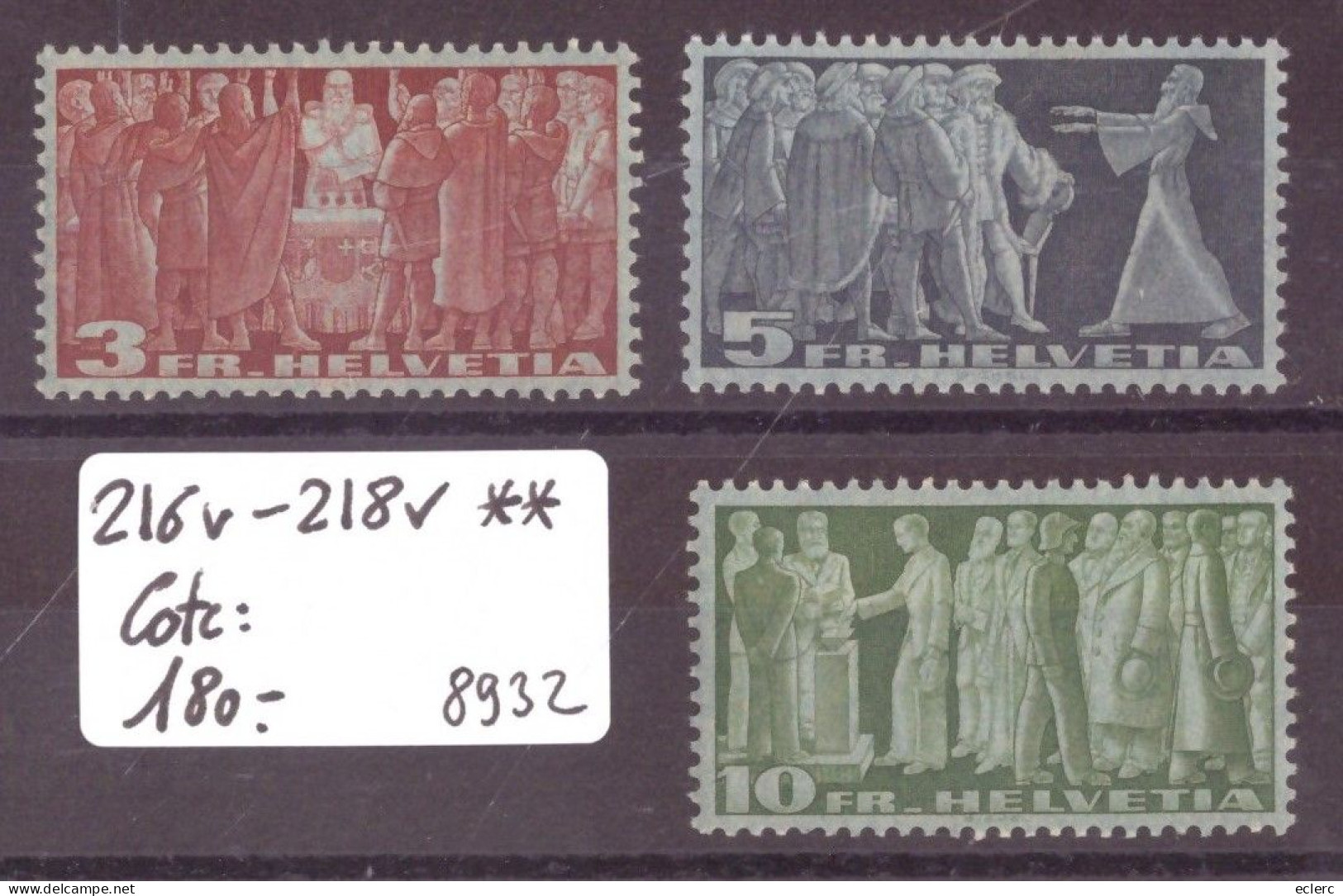 No 216v - 218v **  ( SANS CHARNIERE )  - COTE: 180.- - Unused Stamps