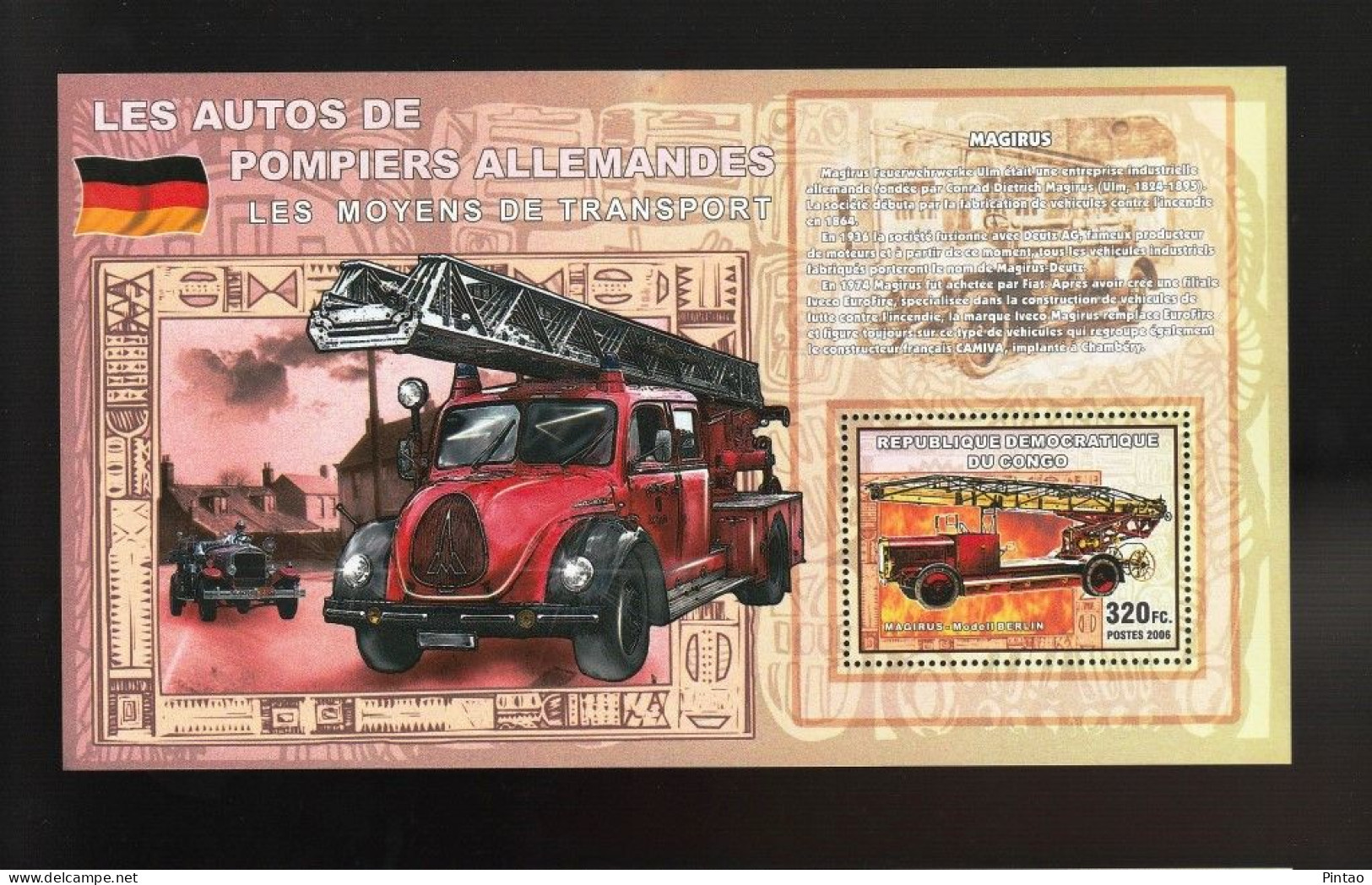 WW14433- CONGO 2006- MNH (BOMBEIROS) - Camion