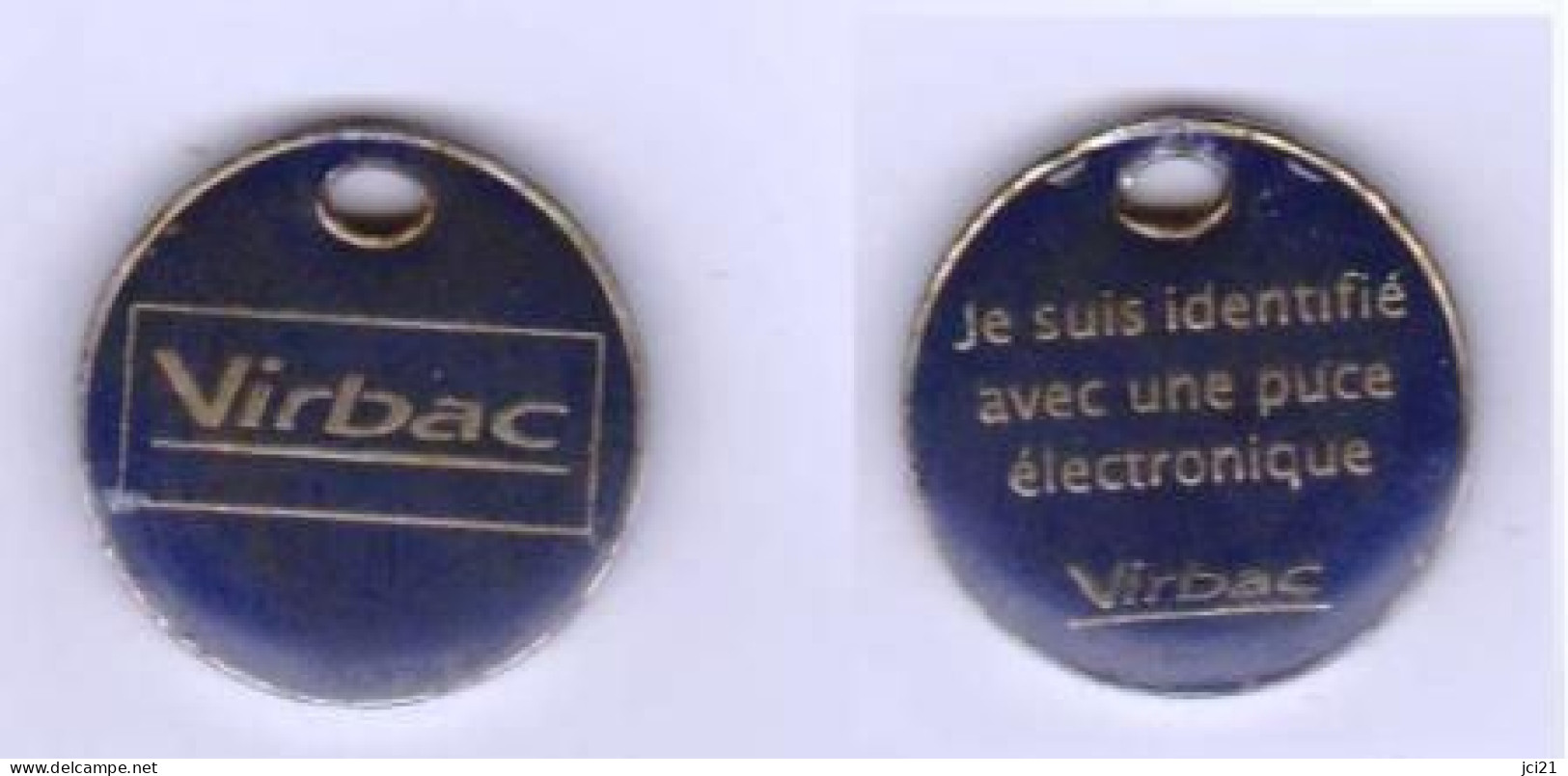 Jeton De Caddie - " VIRBAC - Je Suis Identifié Avec Une Puce électronique " [Produits Vétérinaires] (recto-verso)_Je166 - Trolley Token/Shopping Trolley Chip