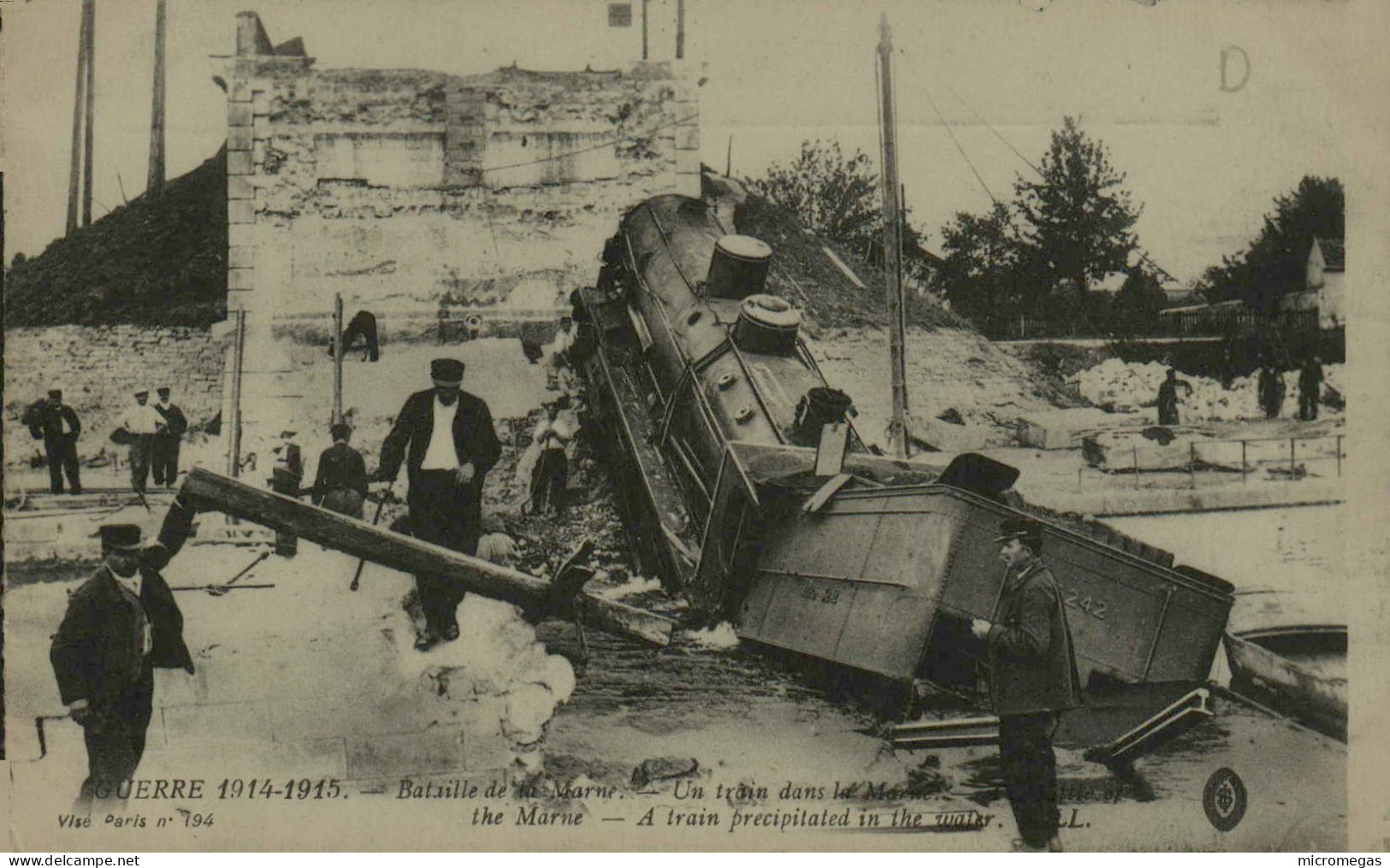 Guerre 1914-1918 - Bataille De La Marne Un Train Dans La Marne - Weltkrieg 1914-18
