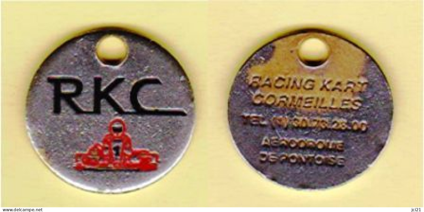 Jeton De Caddie " RKC - RACING KART CORMEILLES - Aérodrome De Pontoise" Karting [G]_Je045 - Trolley Token/Shopping Trolley Chip