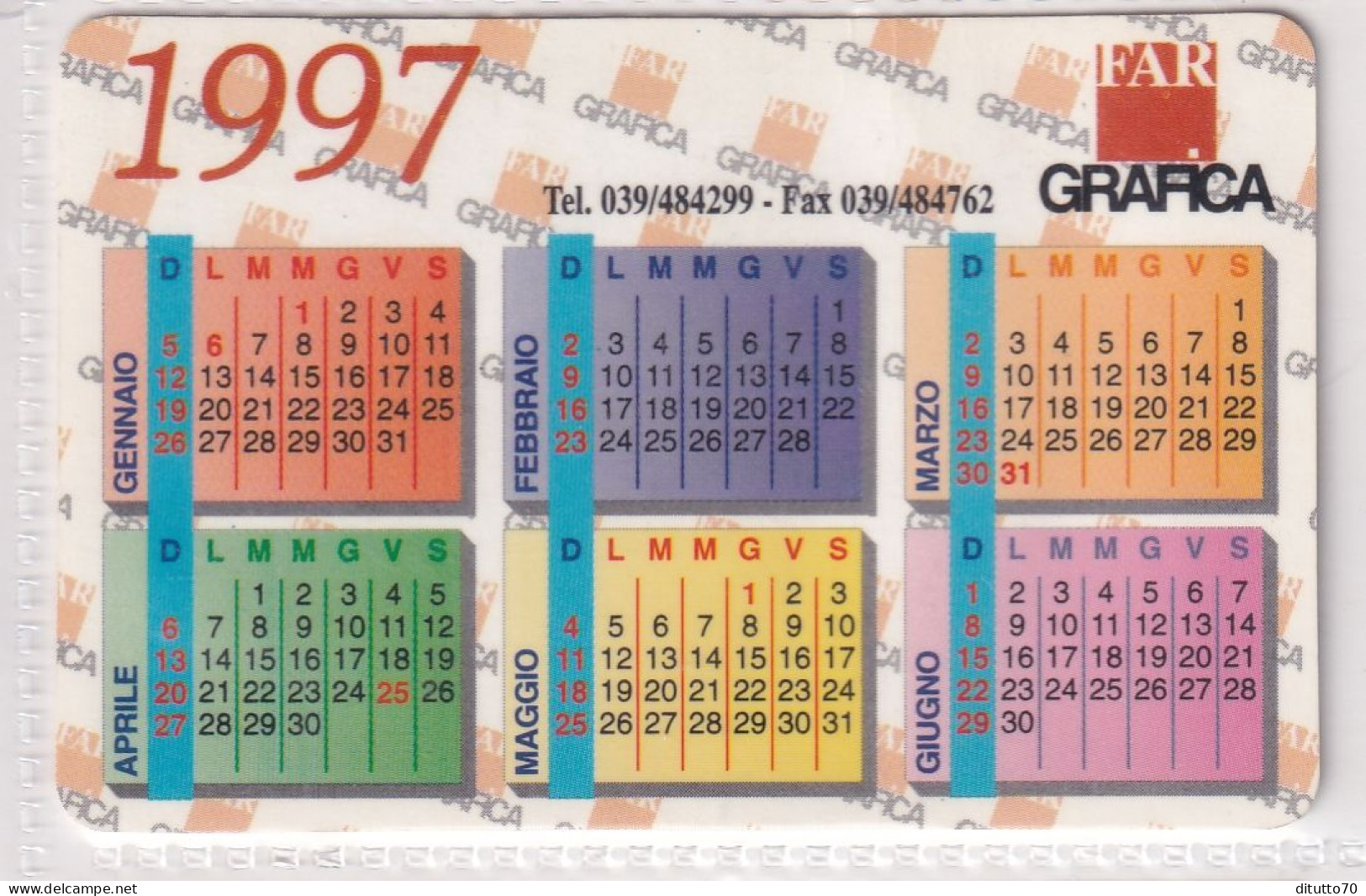 Calendarietto - Far - Grafica - Anno 1997 - Klein Formaat: 1991-00