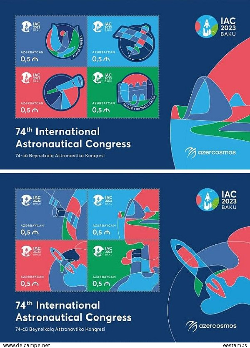 Azerbaijan  2023 . 74th Astronautical Congress. 2 S/S,each Of 4v - Azerbaïjan