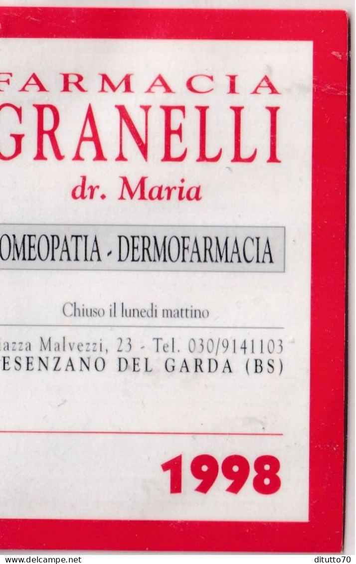 Calendarietto - Farmacia - Granelli - Desenzano Del Garda - Anno 1997 - Kleinformat : 1991-00