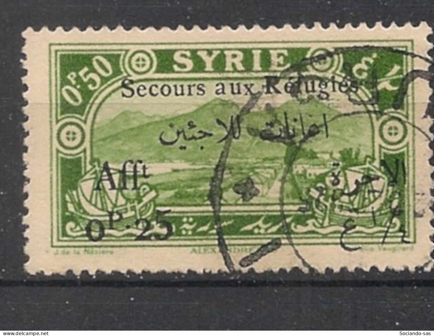 SYRIE - 1926 - N°YT. 168 - Réfugiés 0pi25 Sur 0pi50 - Oblitéré / Used - Usati