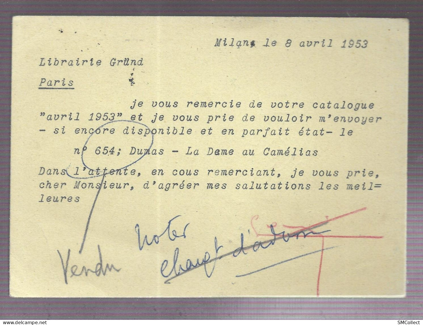 Entier Postal 20 Lire Voyagé En Avril 1953 (GF3945) - Interi Postali