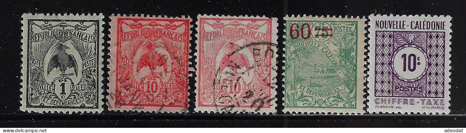 NEW CALEDONIA  1905  SCOTT #88,93,95,127,J32 - Used Stamps