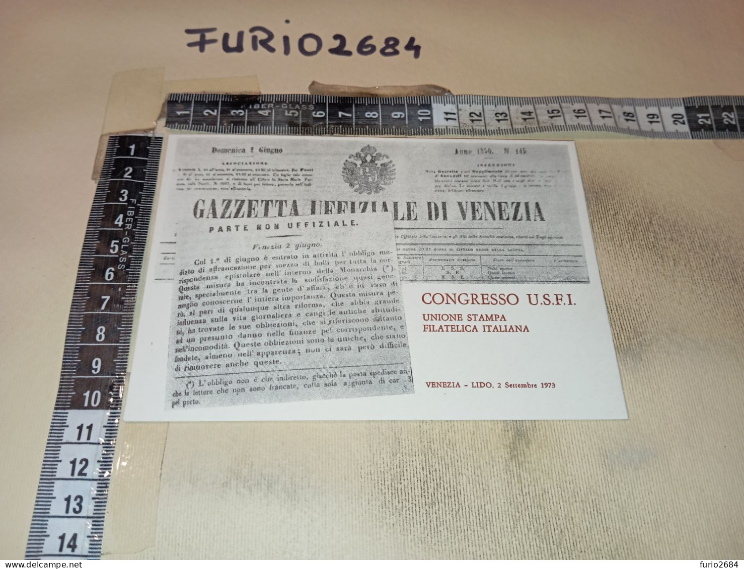 MX00045 LIDO DI VENEZIA 1973 TIMBRO ANNULLO CONGRESSO USFI UNIONE STAMPA FILATELICA ITALIANA - 1971-80: Marcophilie