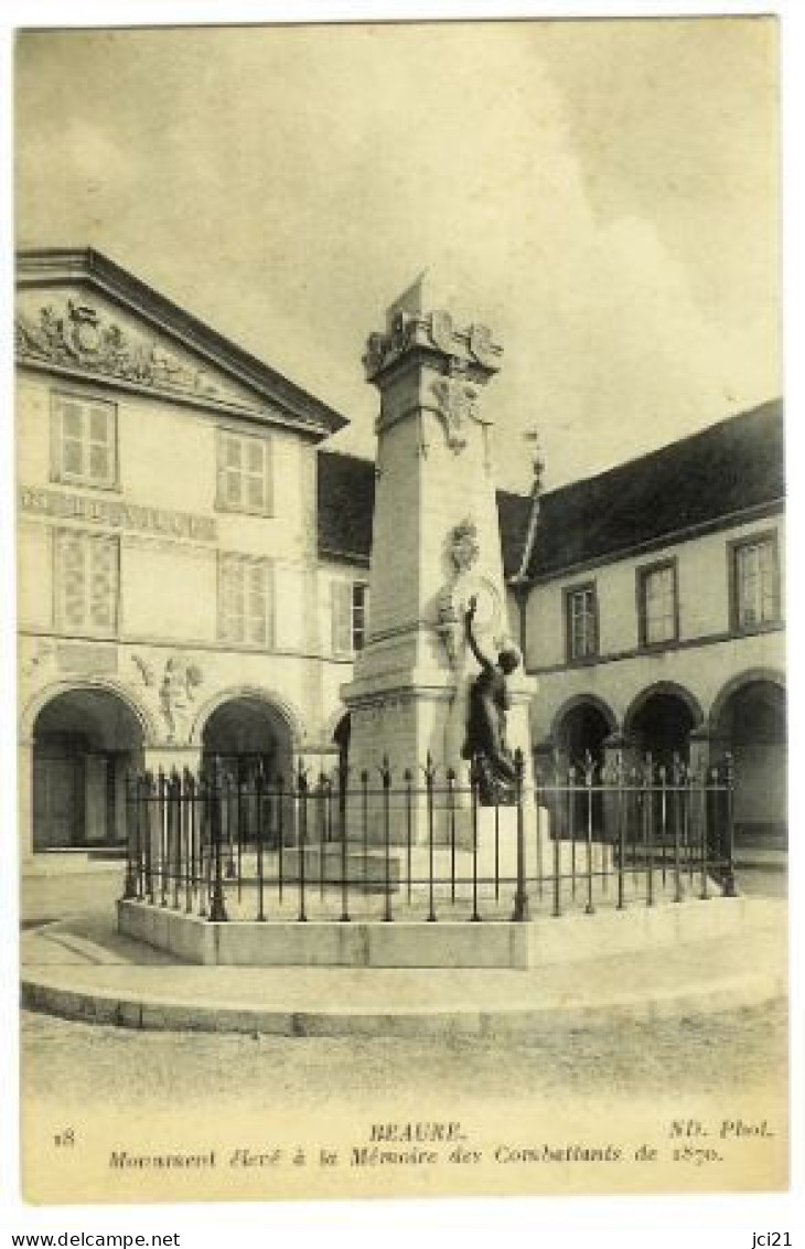 21 - BEAUNE - Monument élevé à La Mémoire Des Combattants De 1870 CPA (017)_cp154 - Beaune