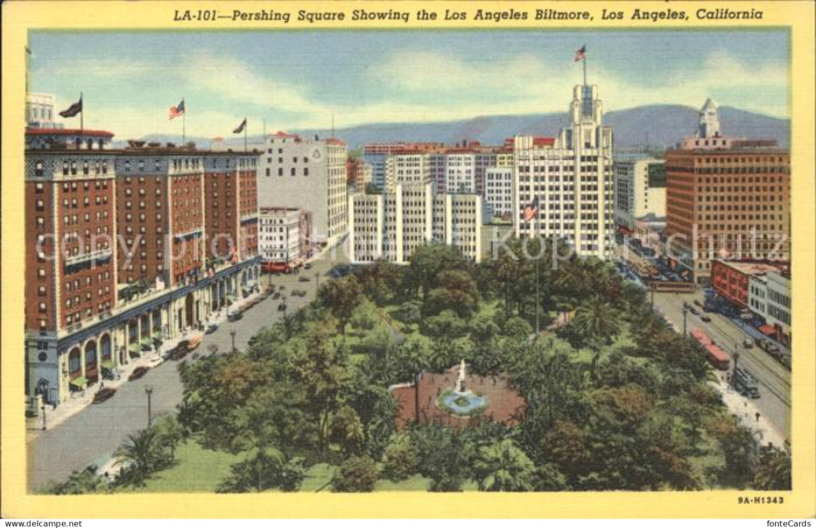 11806952 Los_Angeles_California Pershing Square Showing The Los Angeles Biltmore - Sonstige & Ohne Zuordnung
