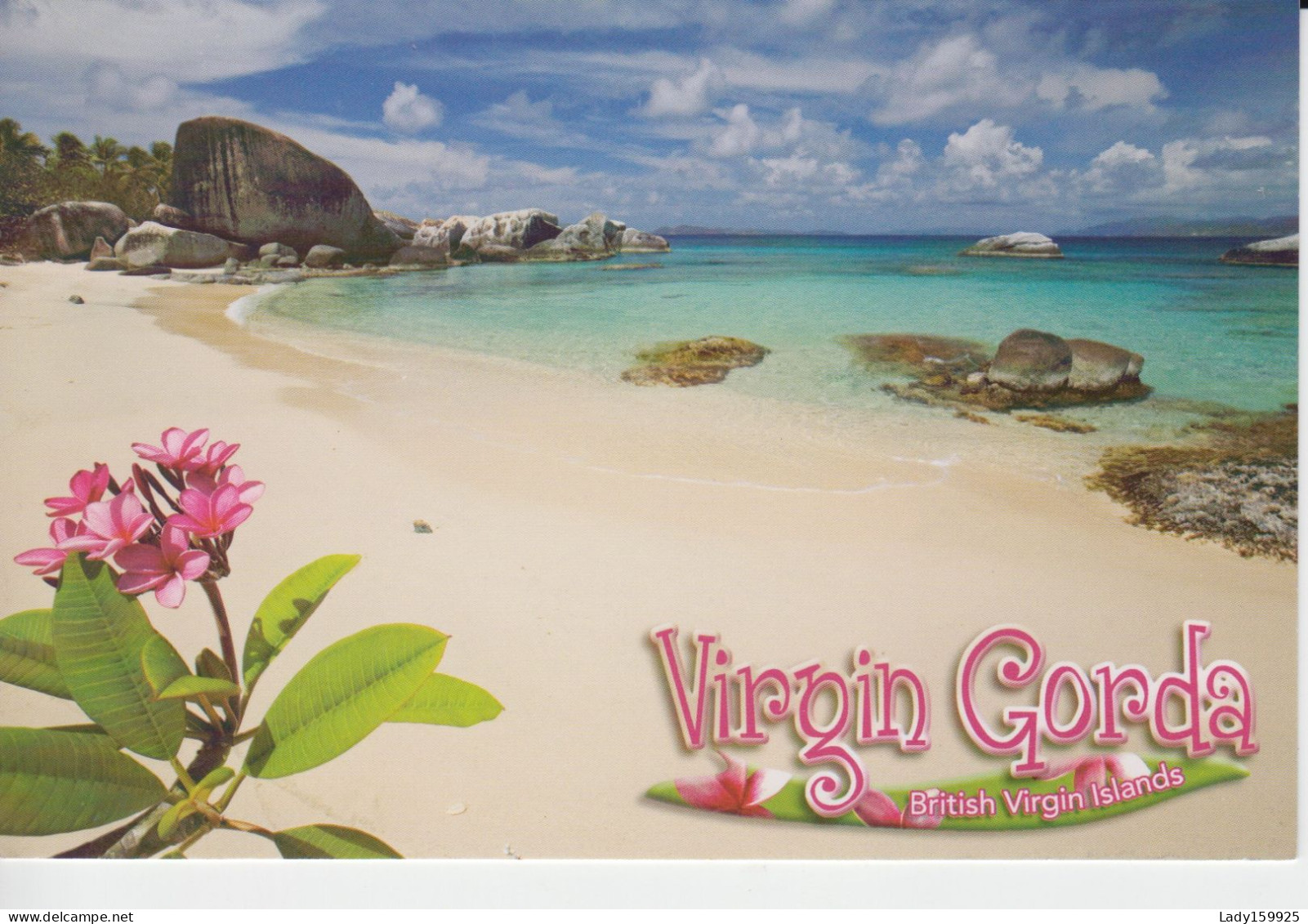 Virgin Gorda British. Little Trunk Bay Turquoise Waters, Beach White Sand Large Rocks CM 2 Scans - Vierges (Iles), Britann.