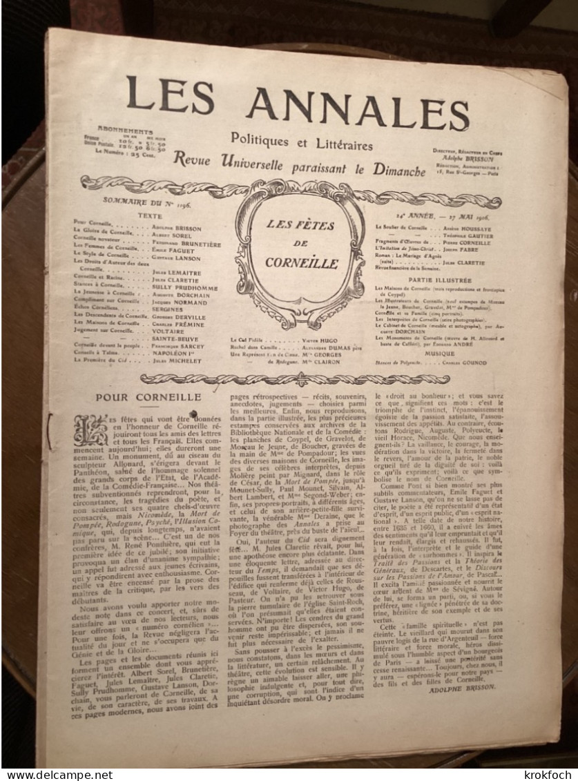 Les Annales 05.1906 - N°sans Couverture - Benjamin Rabier - Pierre Loti - Gounod - 1900 - 1949