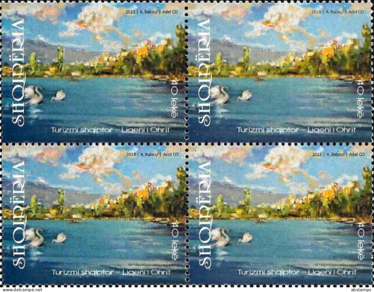 Albania Stamps 2023. Tourism - Lake Ohrid. Swan. Block Of 4 MNH - Albania
