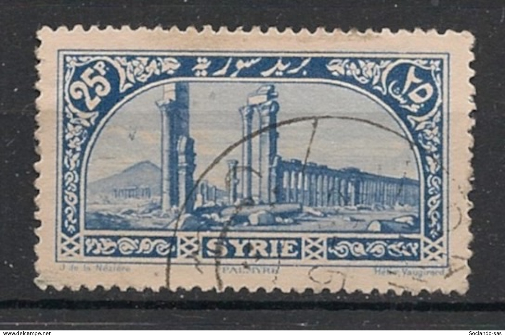 SYRIE - 1925 - N°YT. 166 - Palmyre 25pi Bleu - Oblitéré / Used - Gebraucht