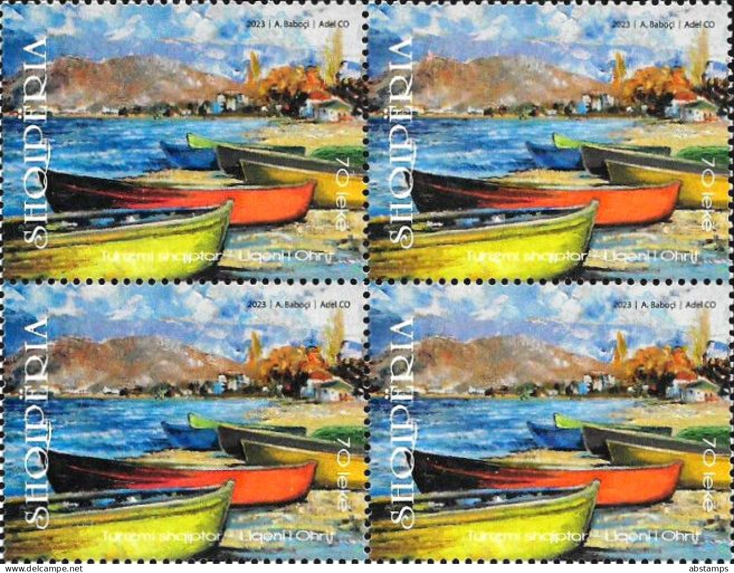 Albania Stamps 2023. Tourism - Lake Ohrid. Boat. Block Of 4 MNH - Albanie
