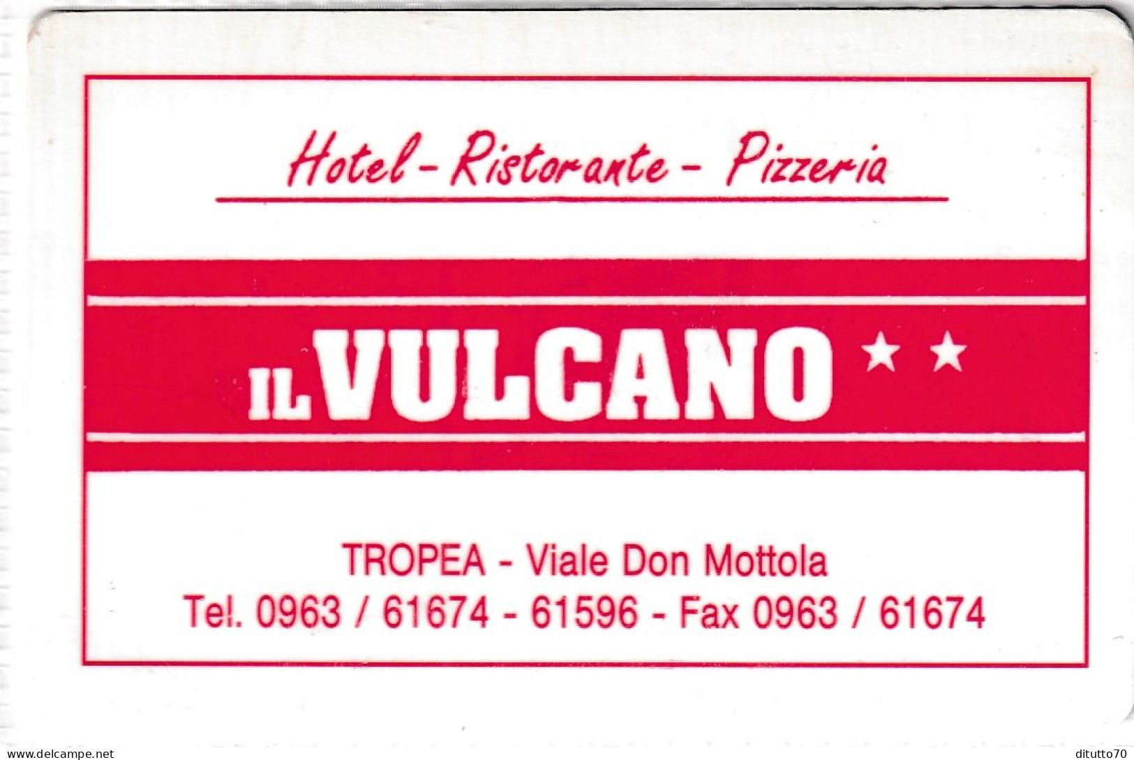 Calendarietto - Hotel - Ristorante - Pizzeria - Il Vulcano - Tropea - Anno 1998 - Klein Formaat: 1991-00