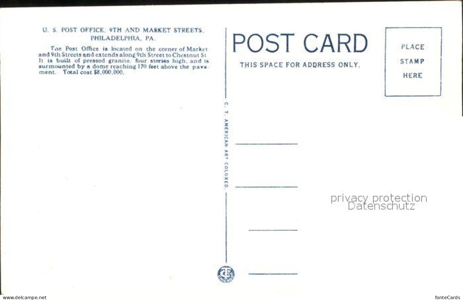 11806796 Philadelphia Pennsylvania U.S. Post Office 9th Market Streets Philadelp - Otros & Sin Clasificación