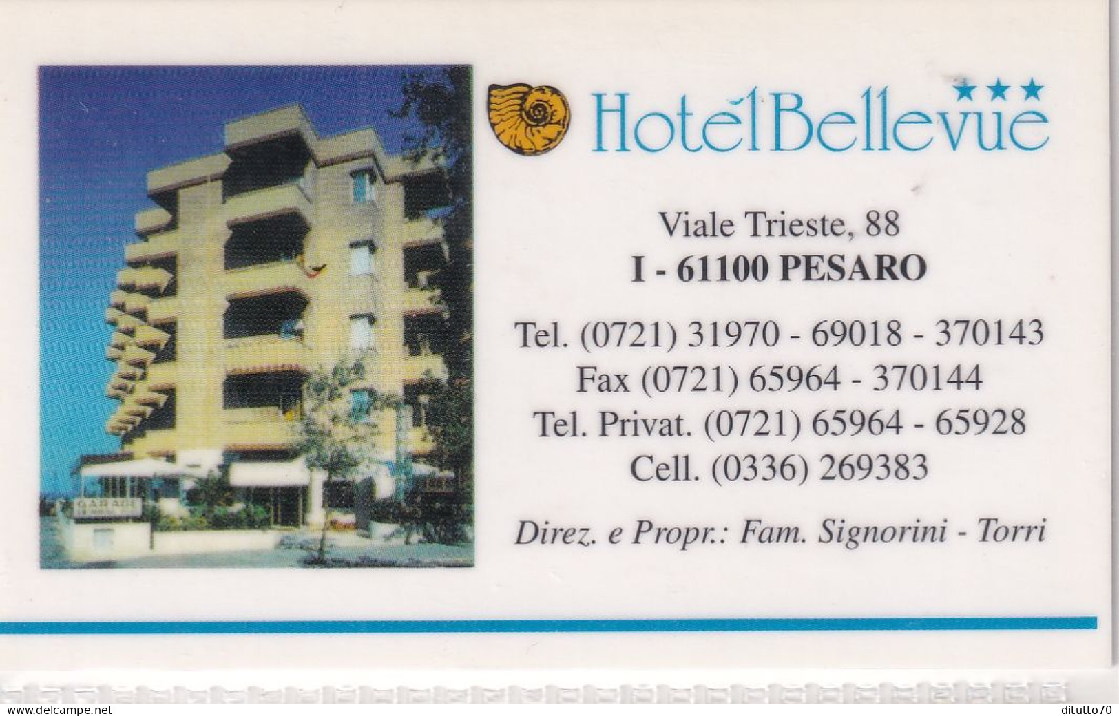 Calendarietto - Hotel Bellevue - Pesaro - Anno 1997 - Klein Formaat: 1991-00