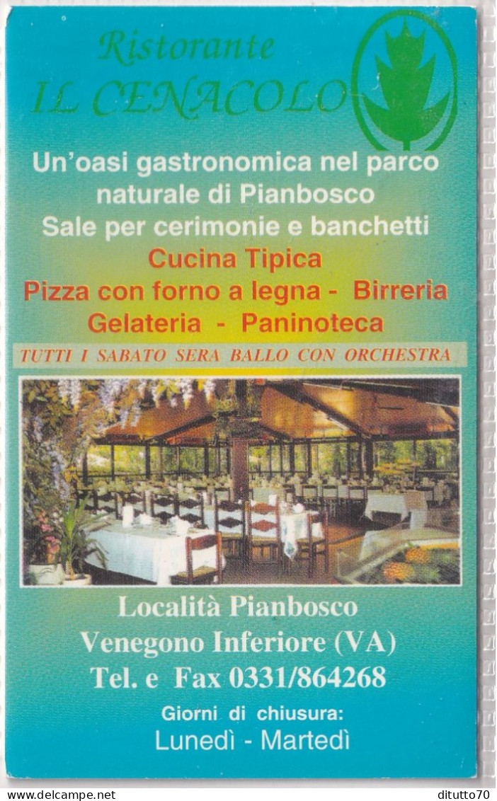 Calendarietto - Il Cenacolo - Ristorante - Venegono Inferiore - Anno 1997 - Kleinformat : 1991-00