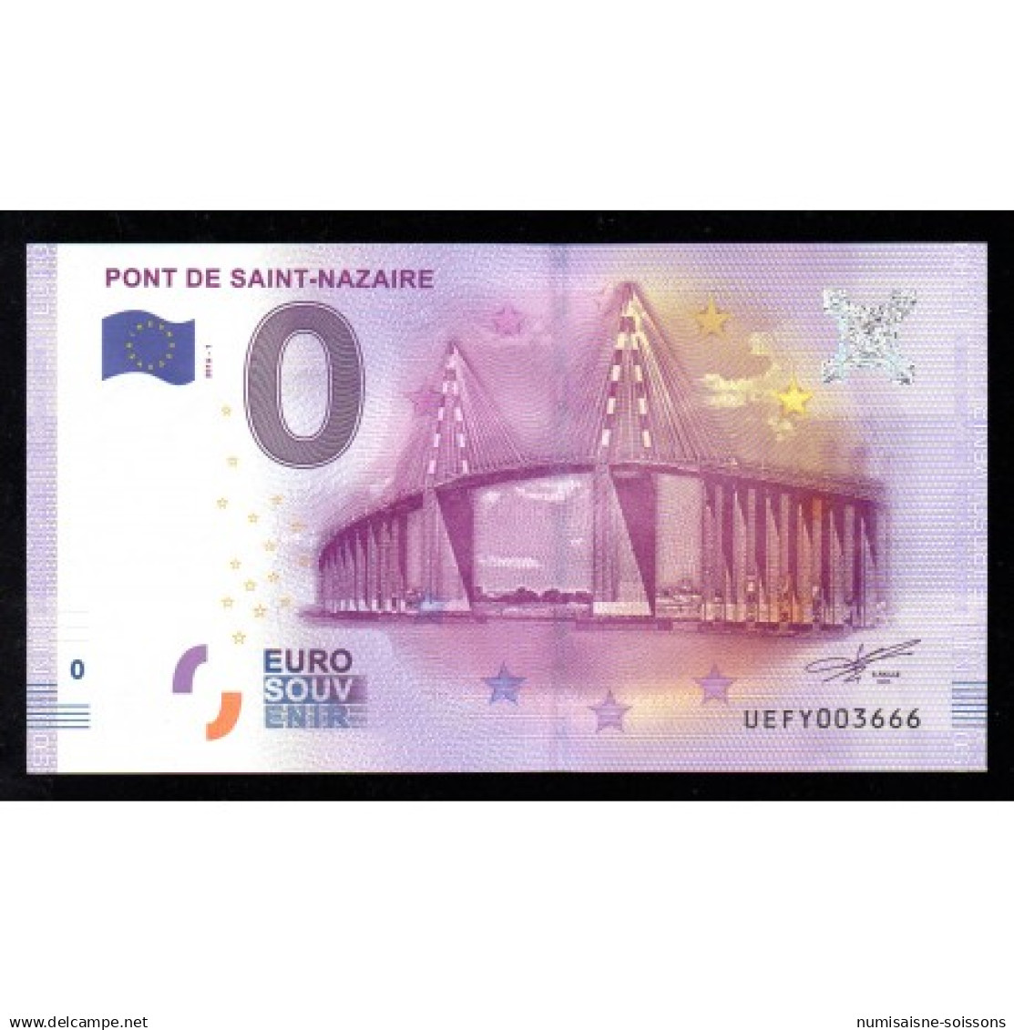 FRANCE - BILLET DE 0 EURO SOUVENIR - PONT DE SAINT-NAZAIRE - 2016-1 - Essais Privés / Non-officiels