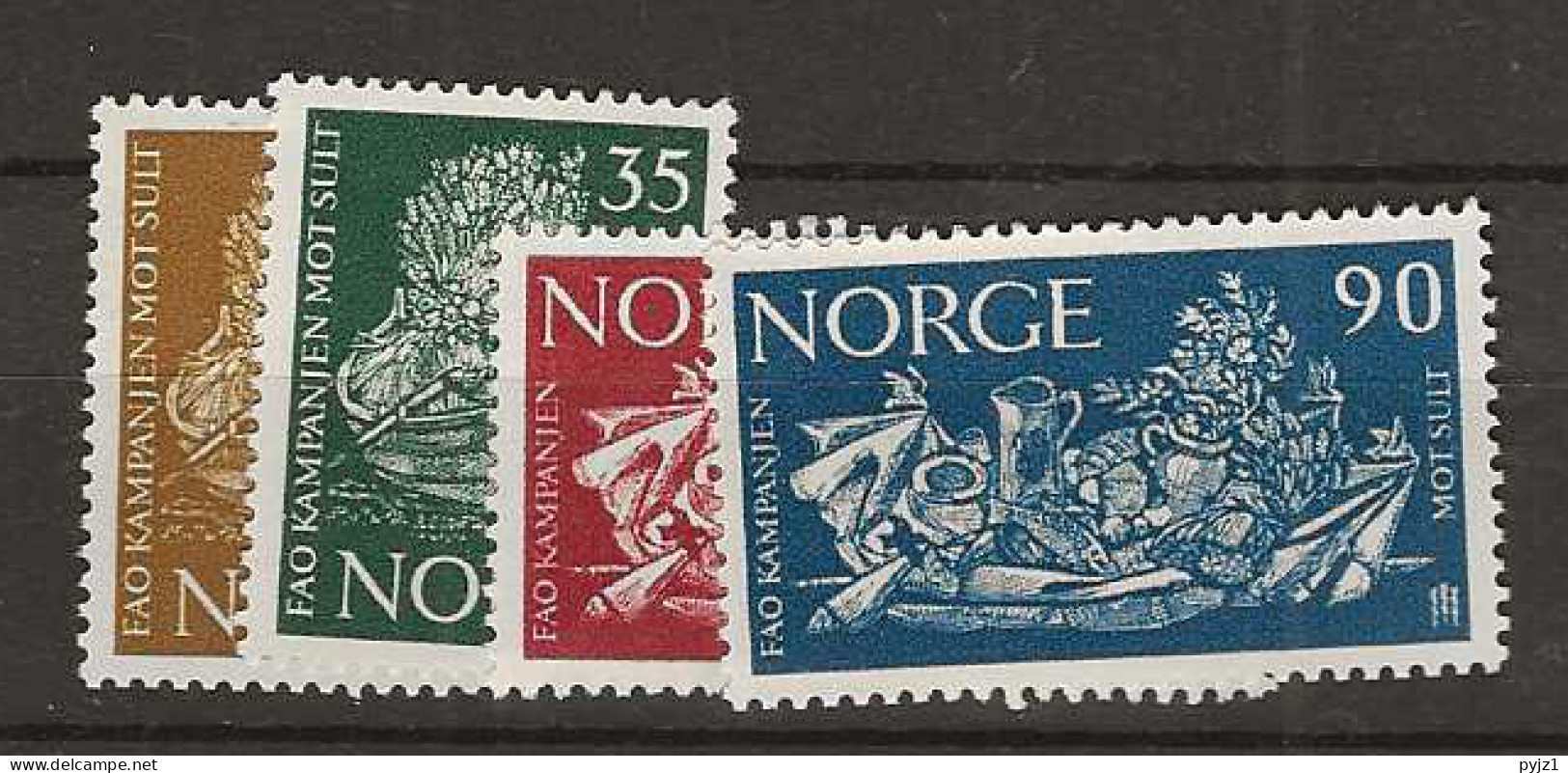 1963 MNH Norway Mi 487-90 Postfris** - Ungebraucht