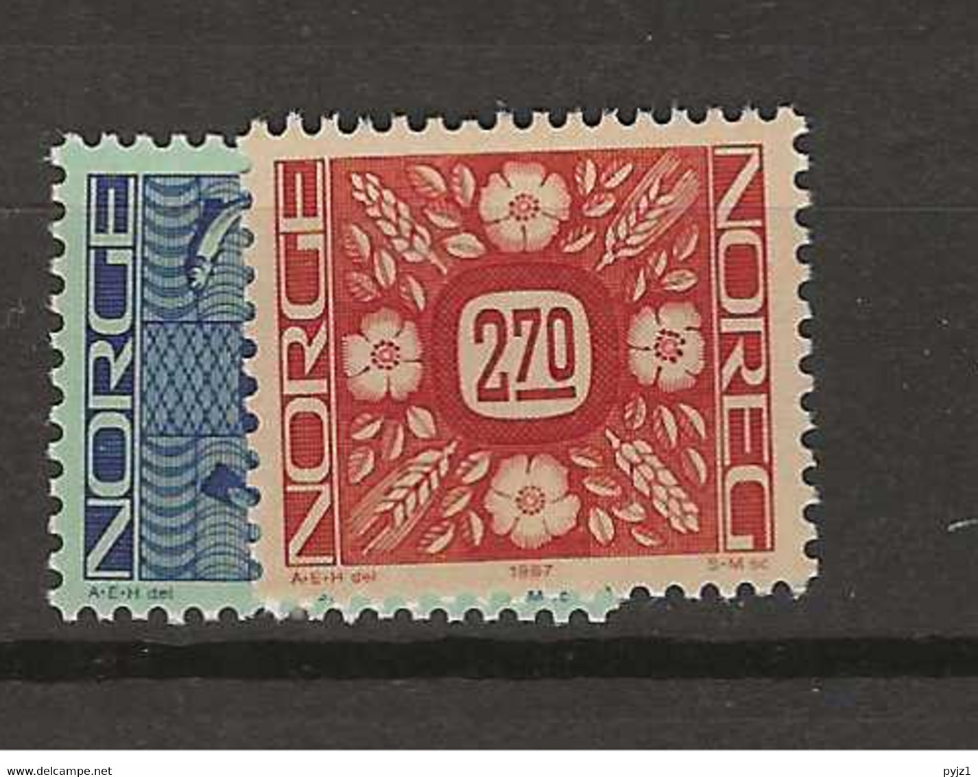 1987 MNH Norway, Mi 663-64 Postfris** - Unused Stamps