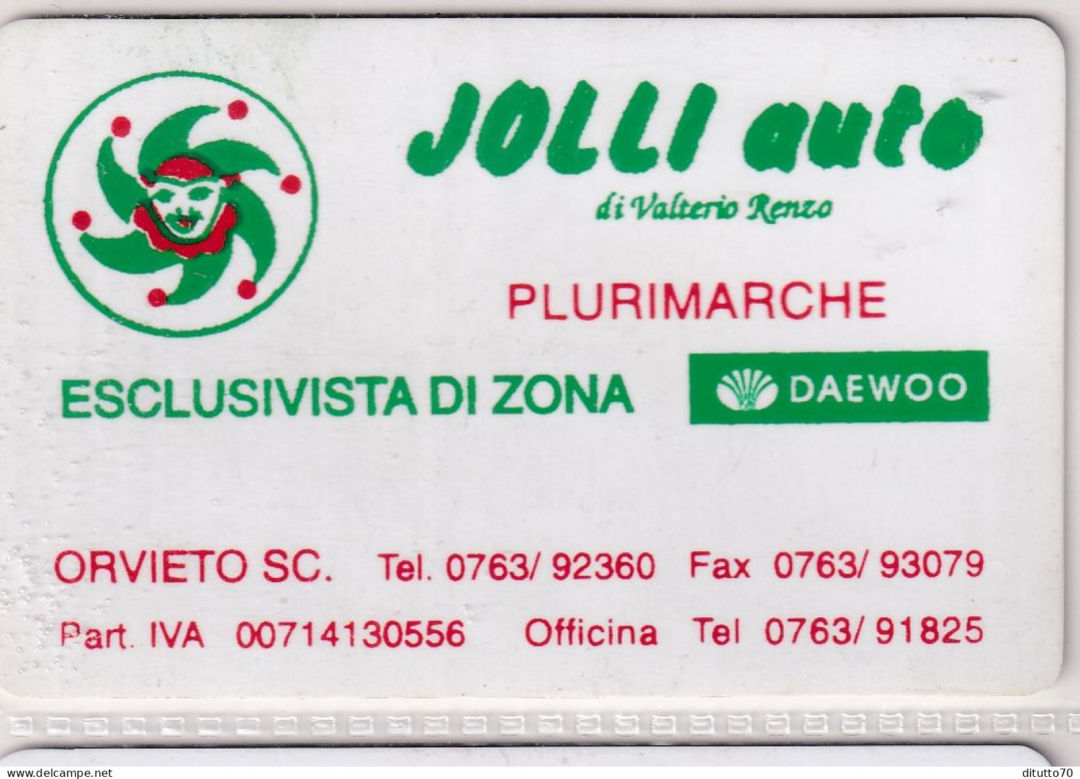 Calendarietto - Jolli Auto - Daewoo - Orvieto - Anno 1997 - Petit Format : 1991-00