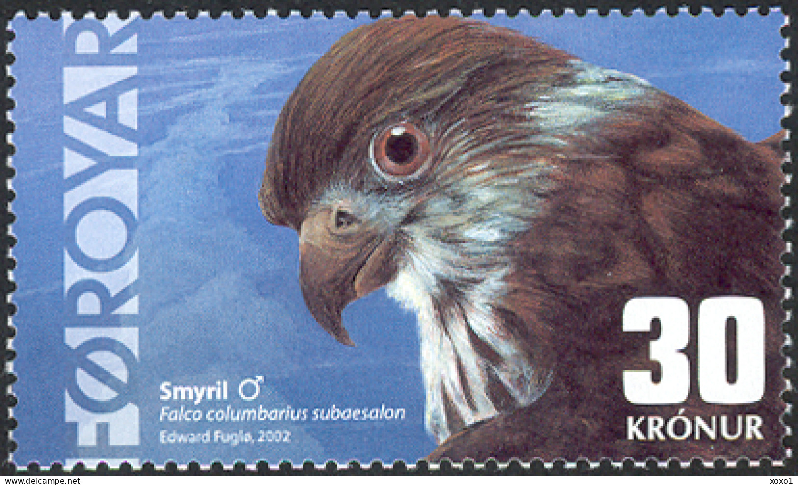 Faroe Islands 2002 MiNr. 435  Dänemark Färöer  Birds  Vögel Merlin (Falco Columbarius) 1v   MNH** 8.50 € - Faeroër