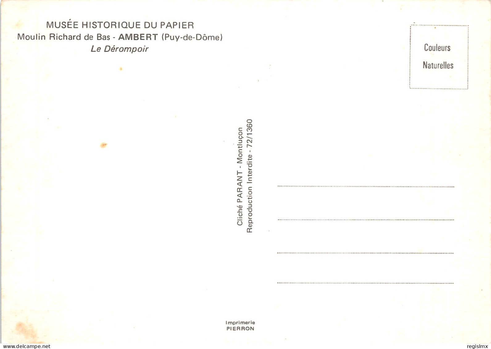 63-AMBERT LE MOULIN A PAPIER RICHARD DE BAS-N°2108-D/0023 - Ambert