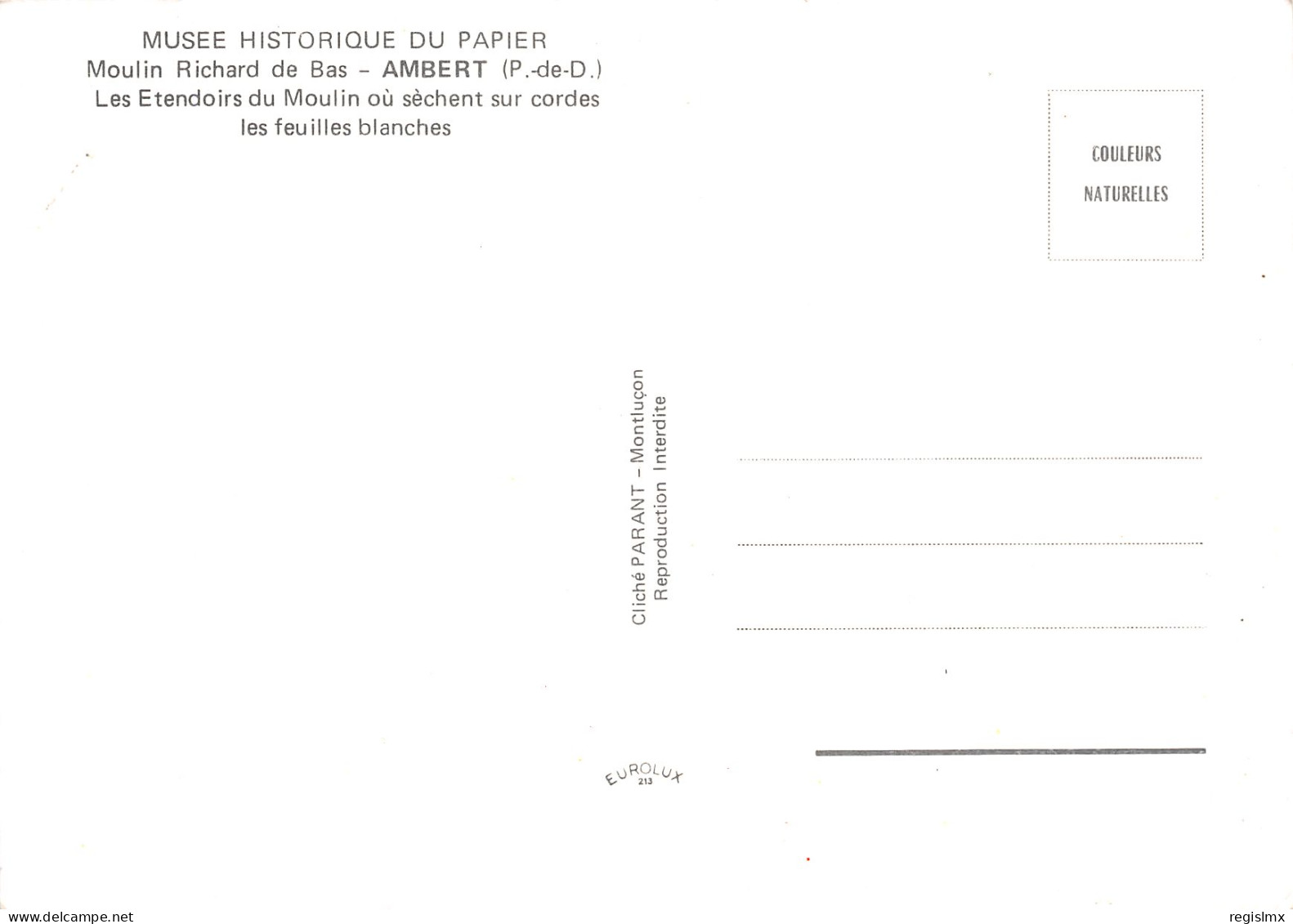 63-AMBERT LE MOULIN A PAPIER RICHARD DE BAS-N°2108-D/0011 - Ambert