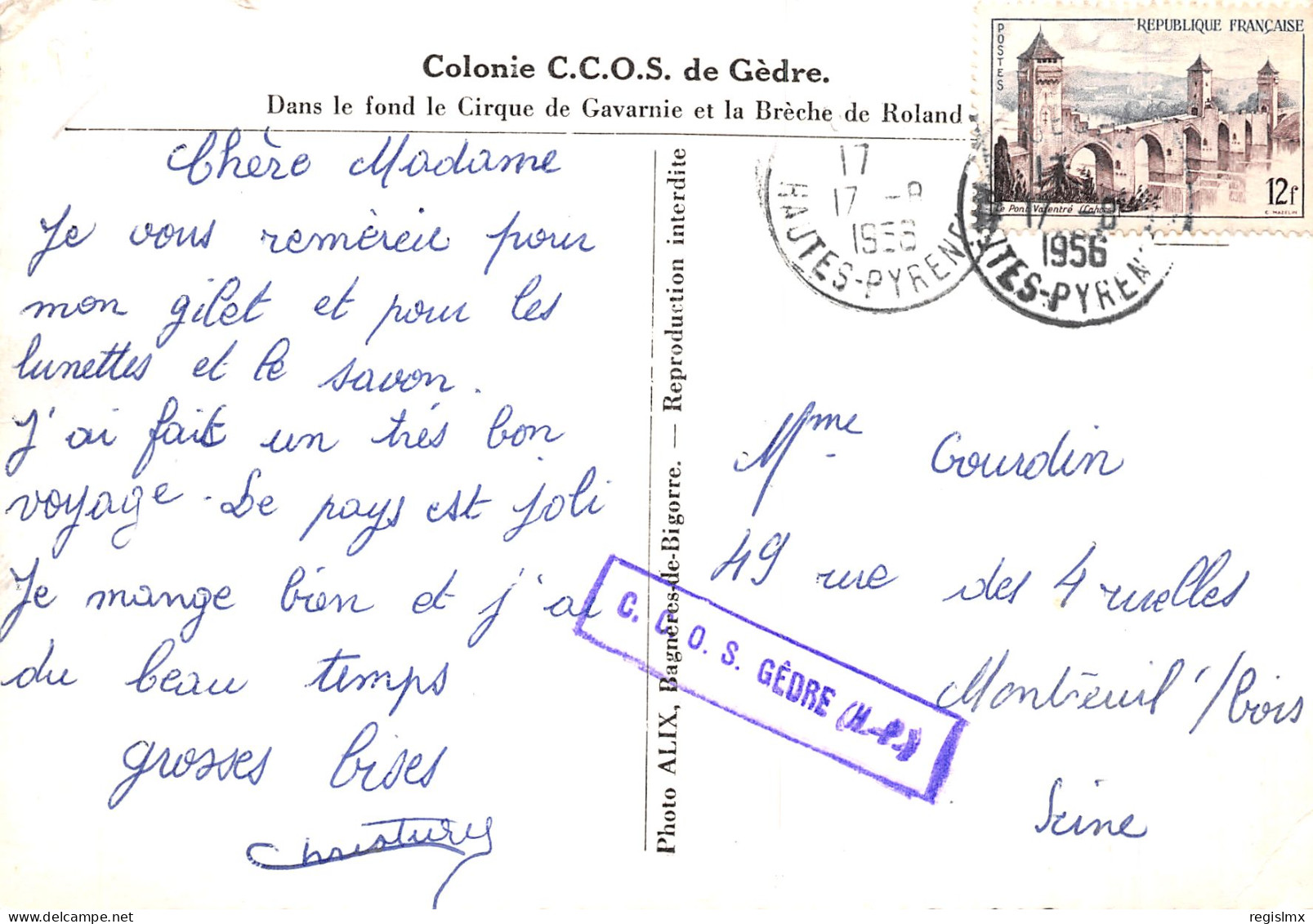 65-GEDRE LA COLONIE CCOS ET CIRQUE DE GAVARNIE-N°2109-C/0075 - Sonstige & Ohne Zuordnung