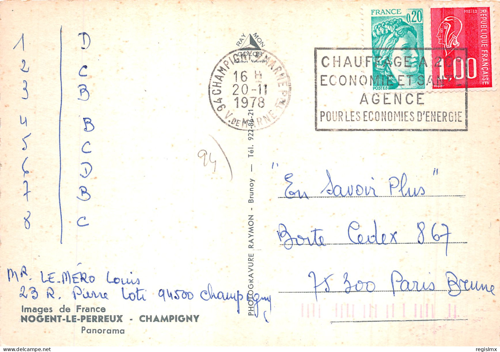 94-NOGENT LE PERREUX CHAMPIGNY-N°2112-A/0017 - Sonstige & Ohne Zuordnung