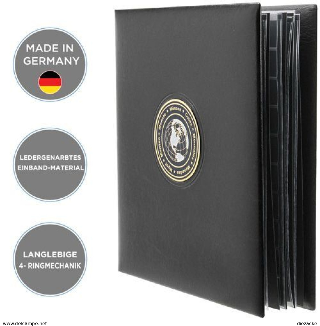 Safe Münzalbum Premium "Universal" Mit 4 Blättern, Schwarz Nr. 7346 Neu 7860 - Binders With Pages