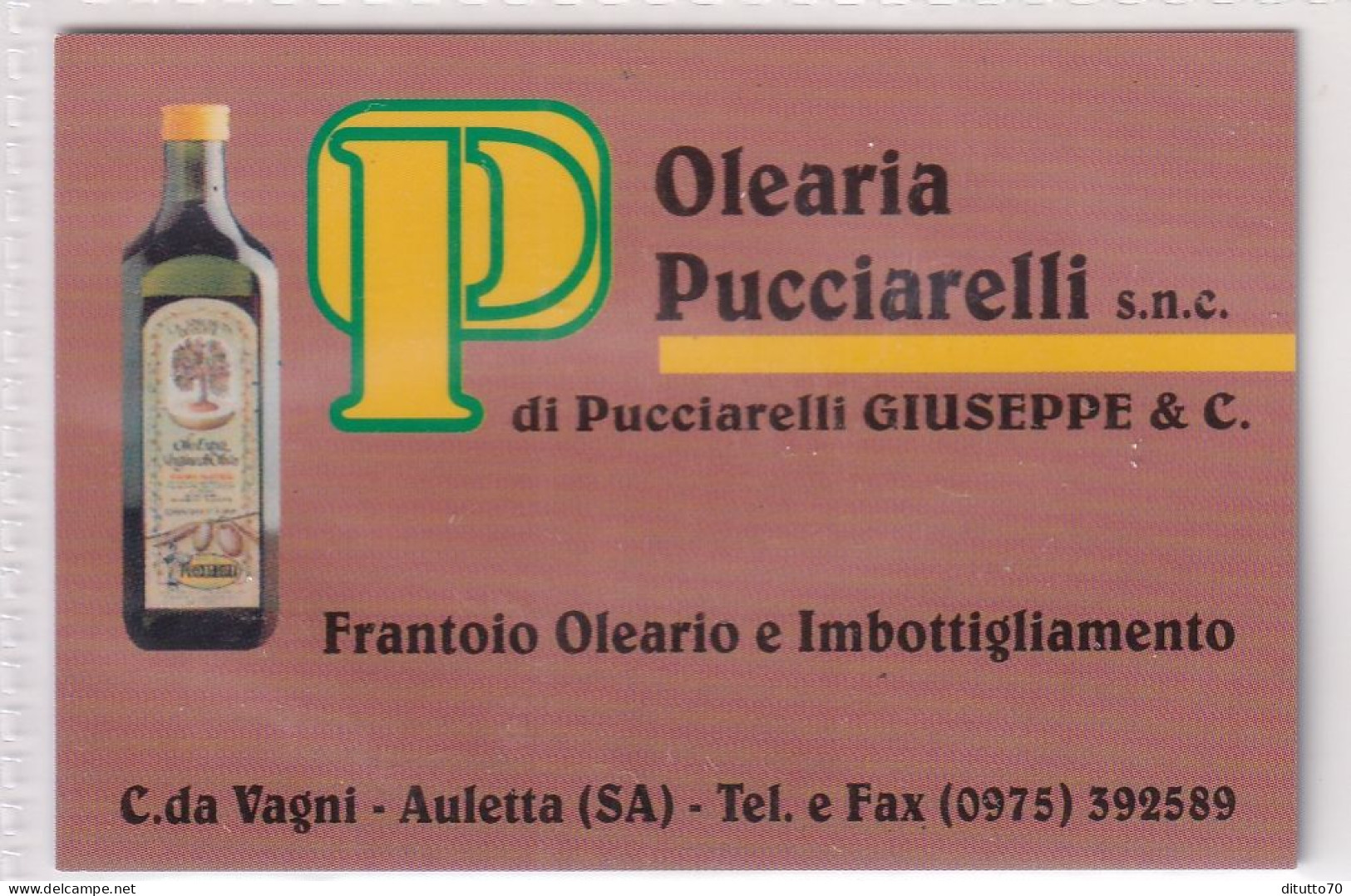 Calendarietto - Olearia Pucciarelli - Auletta - Salerno - Anno 1998 - Small : 1991-00