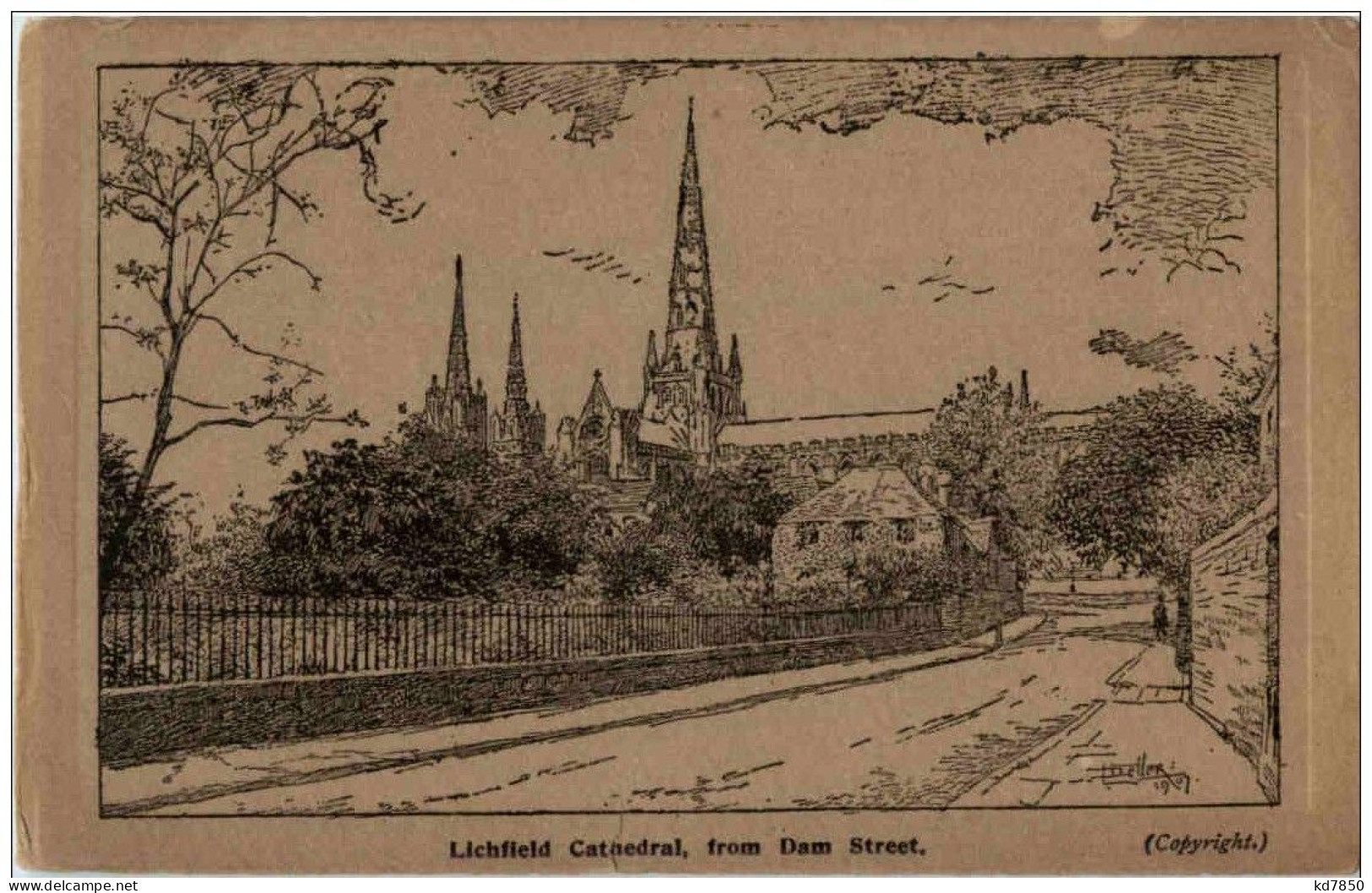 Lichfield Cathedral From Dam Street - Otros & Sin Clasificación
