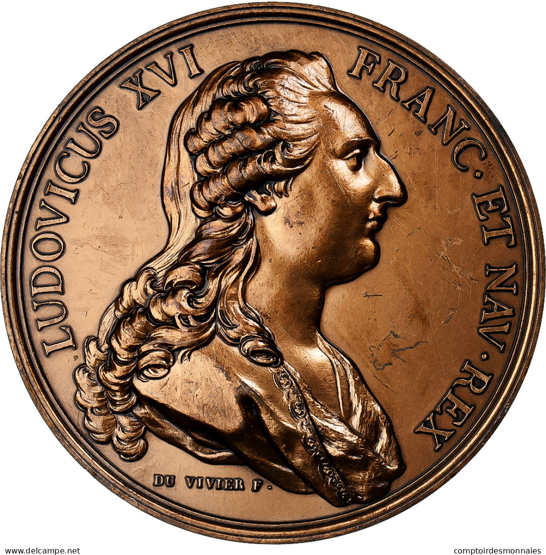 France, Médaille, Marie Antoinette Et Louis XVI, Bronze, Duvivier, Refrappe - Otros & Sin Clasificación