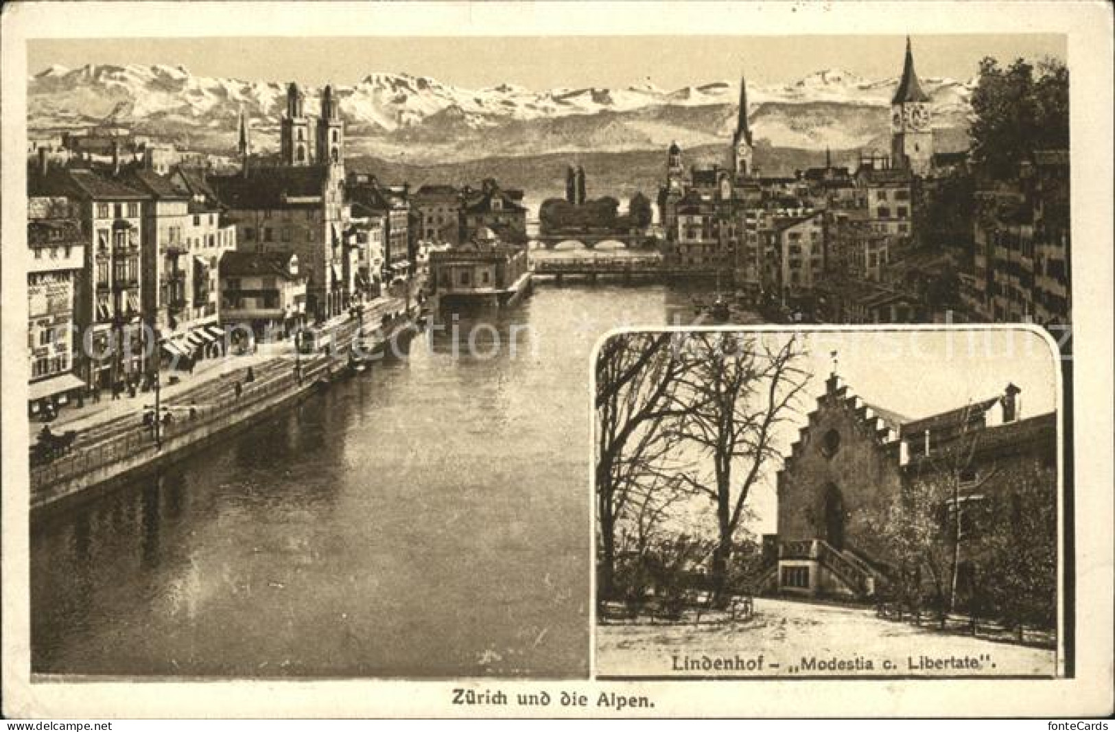 11778658 Zuerich Panorama Alpen Lindenhof Zuerich - Sonstige & Ohne Zuordnung