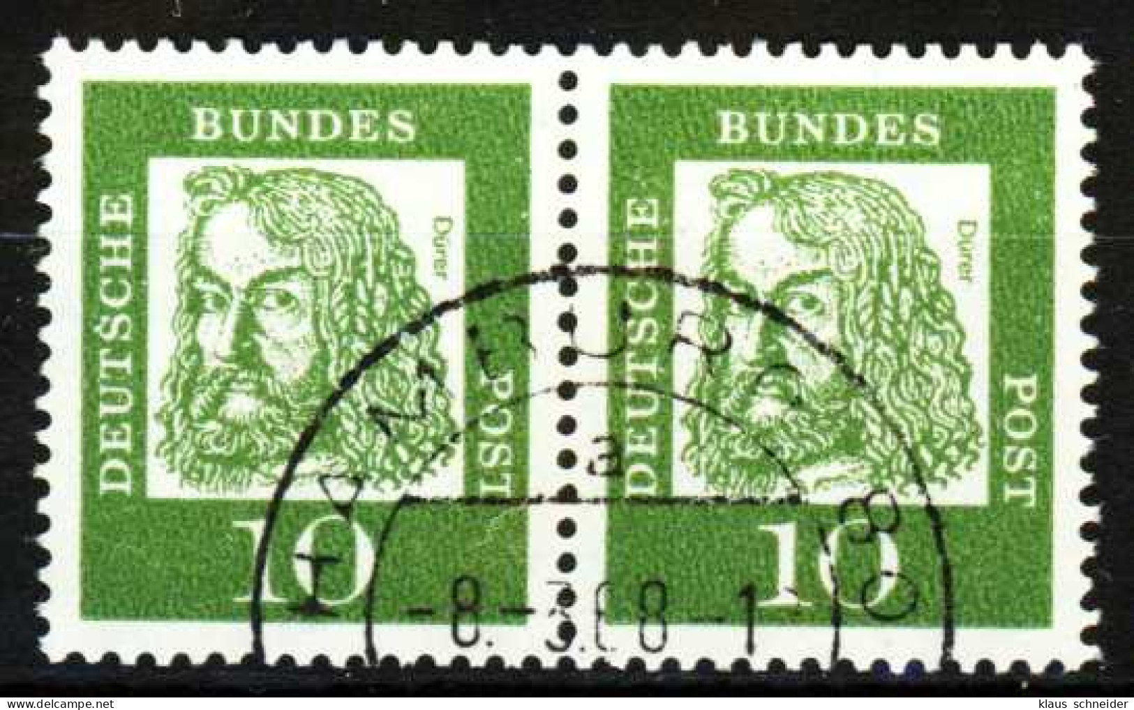 BRD DS BED. DEUT. Nr 350y Zentrisch Gestempelt WAAGR PAAR X278EF2 - Used Stamps