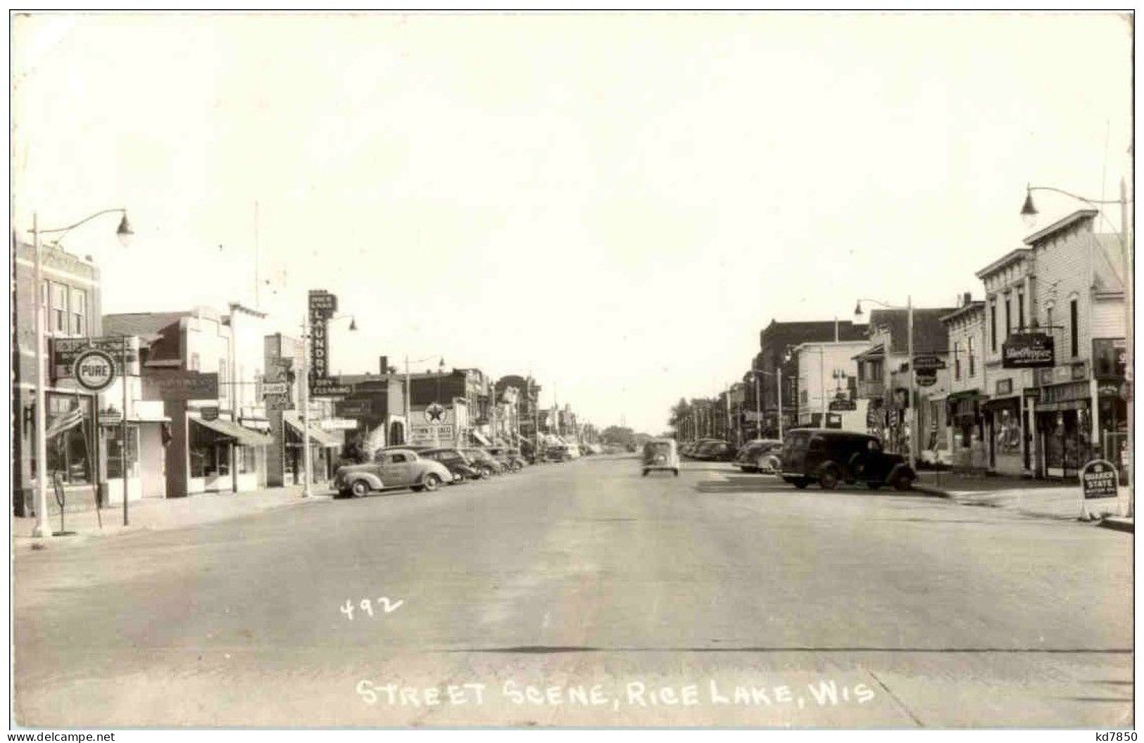 Rice Lake - Street Scene Real Photo - Other & Unclassified