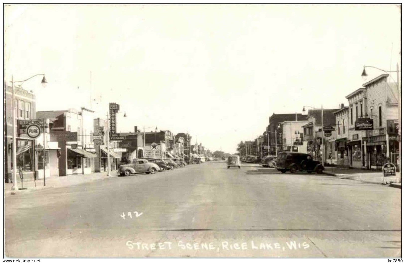 Rice Lake - Street Scene Real Photo - Sonstige & Ohne Zuordnung