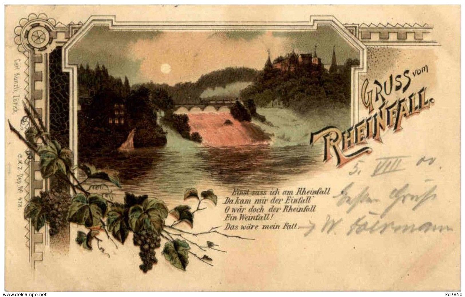 Gruss Vom Rheinfall - Litho - Neuhausen Am Rheinfall