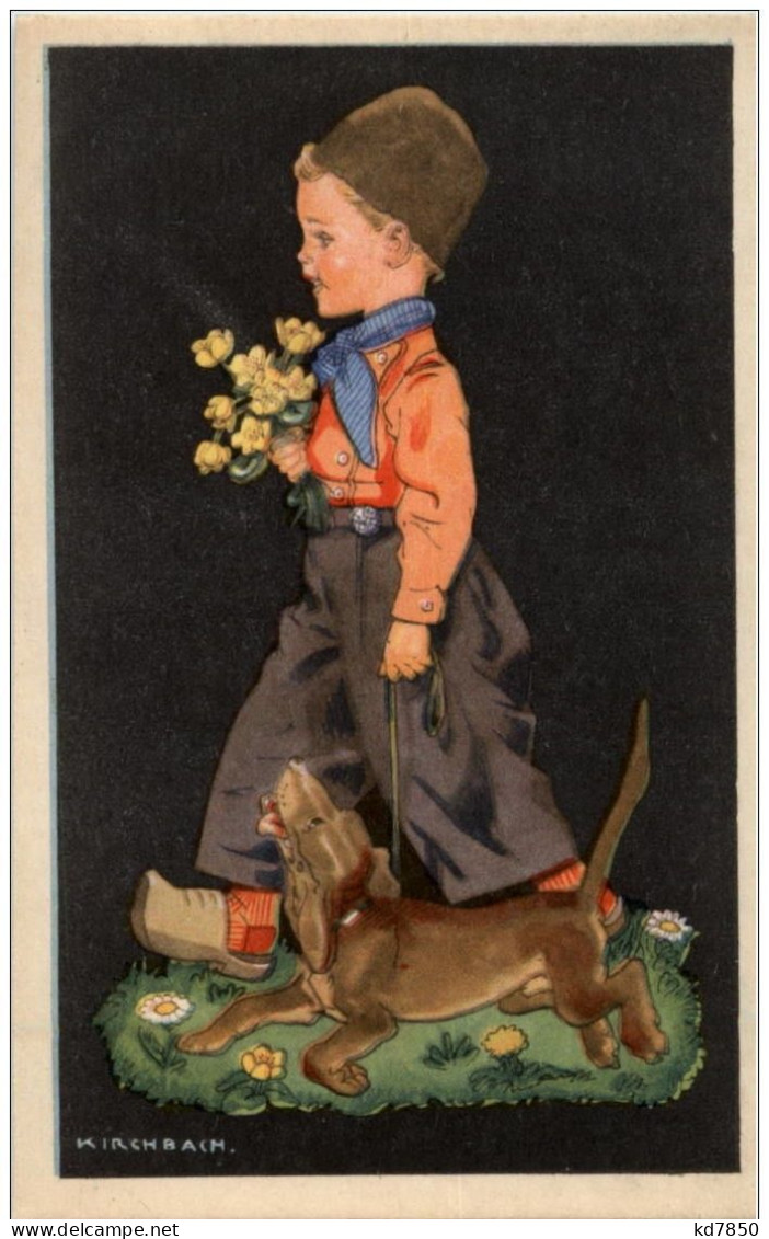 Kirschbach - Mann In Tracht Mit Hund - Honden