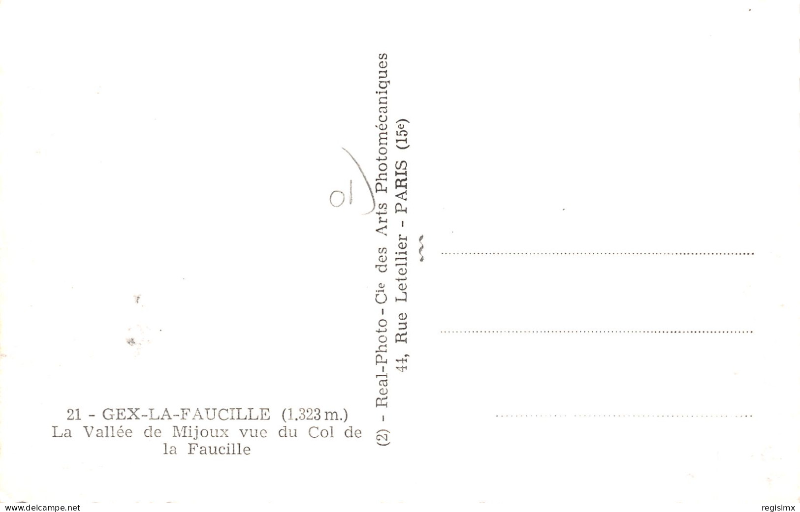 01-GEX LA FAUCILLE -N°2114-C/0129 - Gex