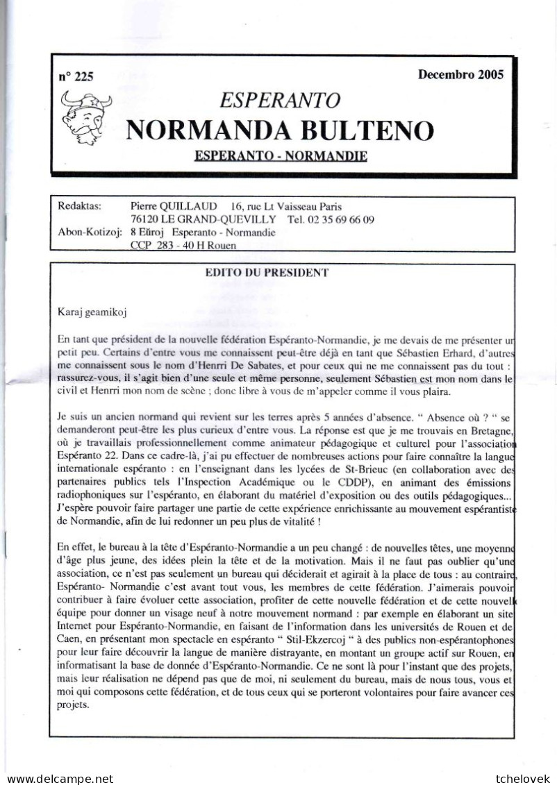 (Livres). Esperanto Buletin De La Société De Normandie Decembre 2005 & Juin 2006 & Dec 2006 & Dec 2003 & Guidfolio Groto - Other & Unclassified